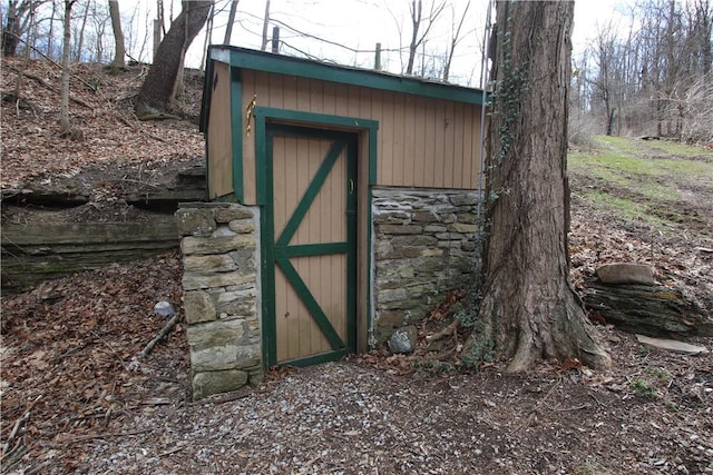 view of shed