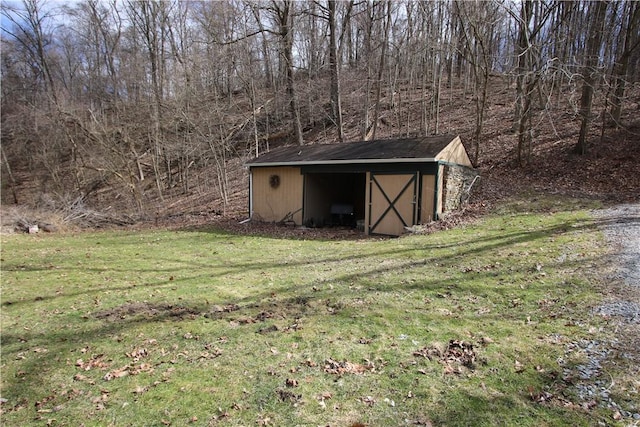 view of shed