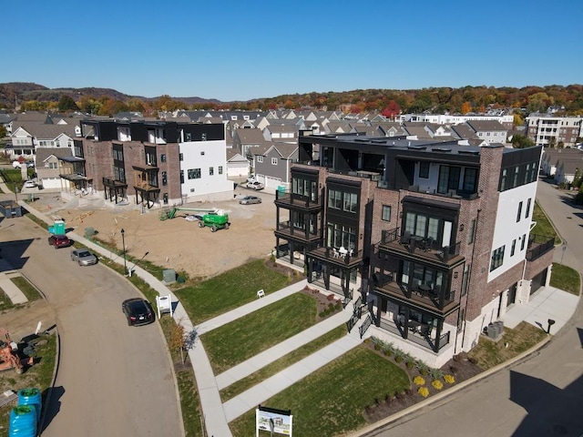 bird's eye view with a residential view