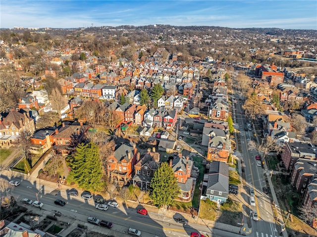 aerial view with a residential view