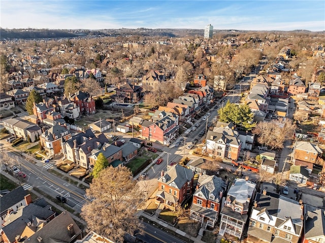 aerial view with a residential view