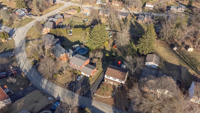 aerial view with a residential view