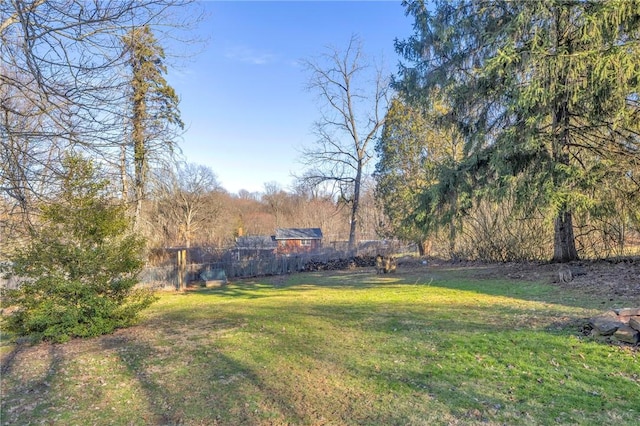 view of yard with fence