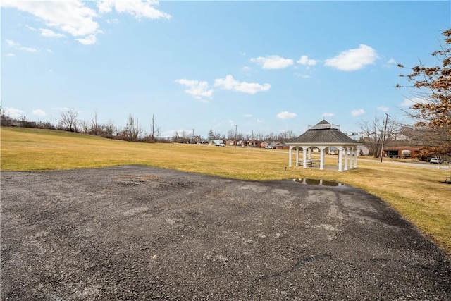 view of yard with a gazebo