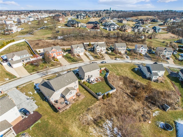 bird's eye view featuring a residential view