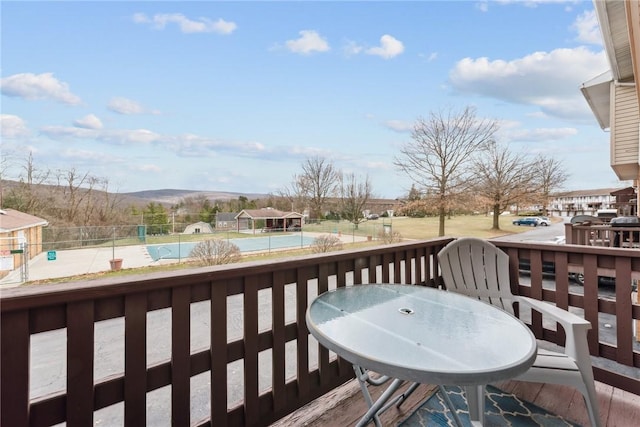 balcony with a mountain view