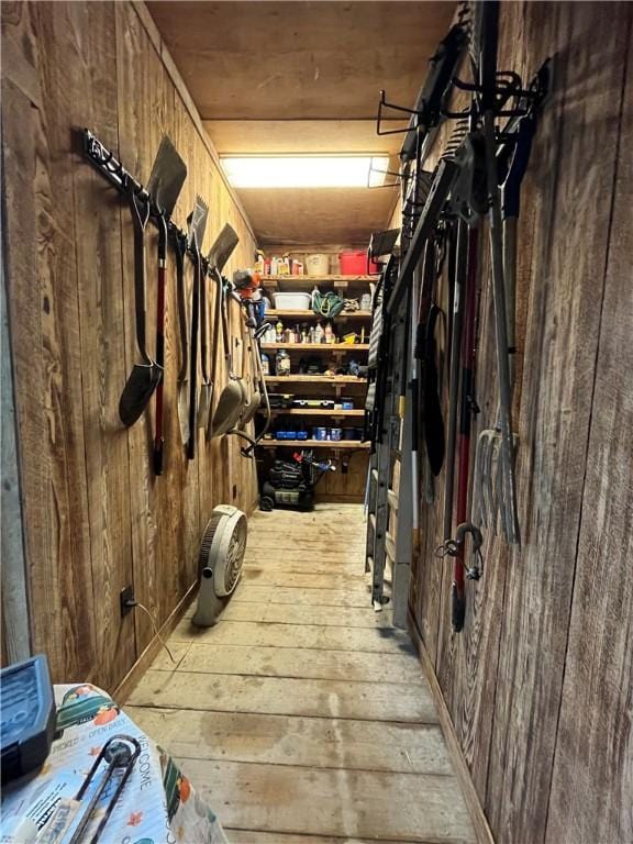 spacious closet with light wood finished floors