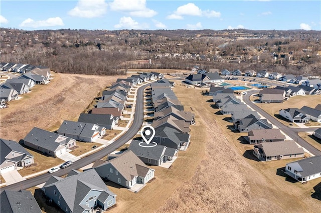 birds eye view of property featuring a residential view