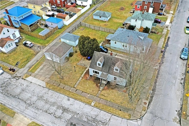 bird's eye view with a residential view