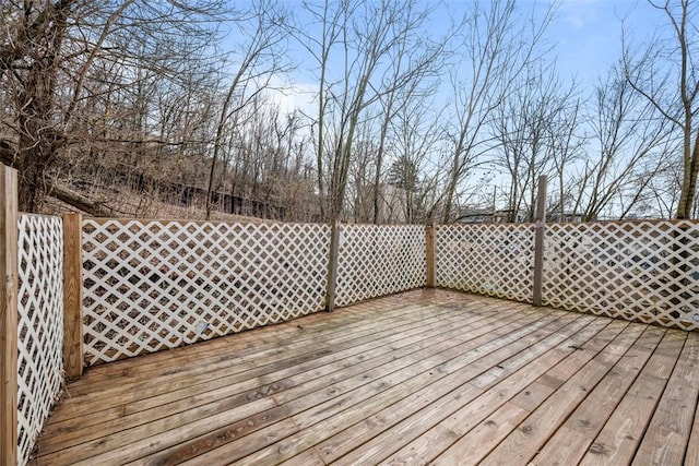 wooden deck featuring fence