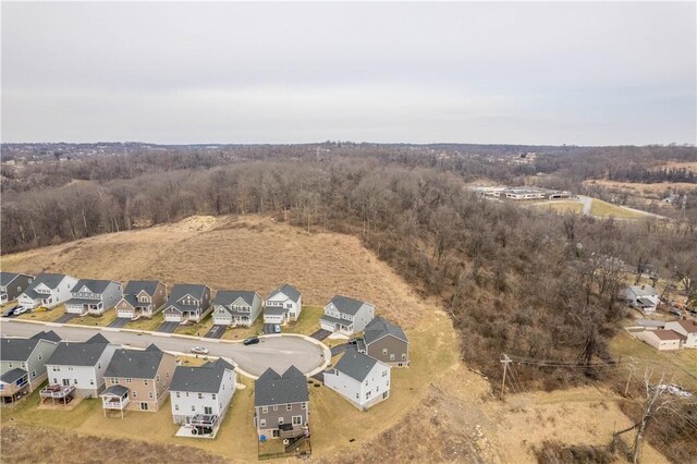 aerial view featuring a residential view