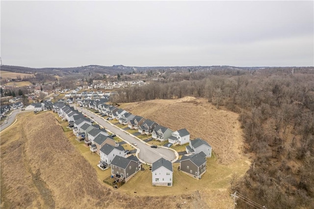 aerial view with a residential view