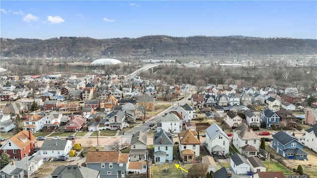 birds eye view of property with a residential view