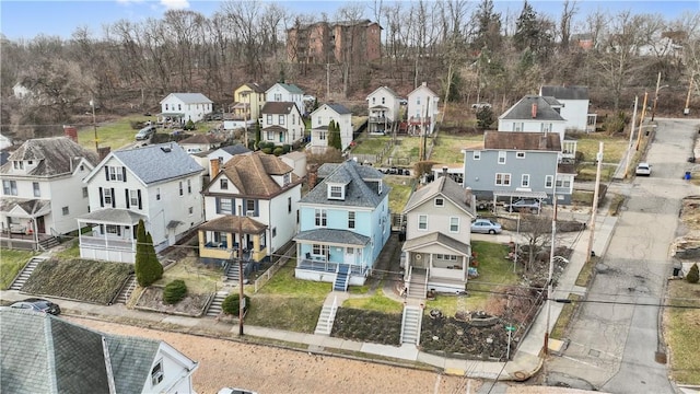 drone / aerial view featuring a residential view