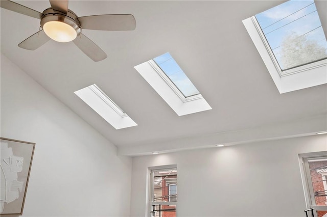 interior details featuring ceiling fan