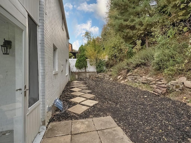 view of yard featuring fence