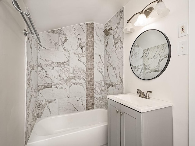 full bathroom featuring shower / bathing tub combination and vanity