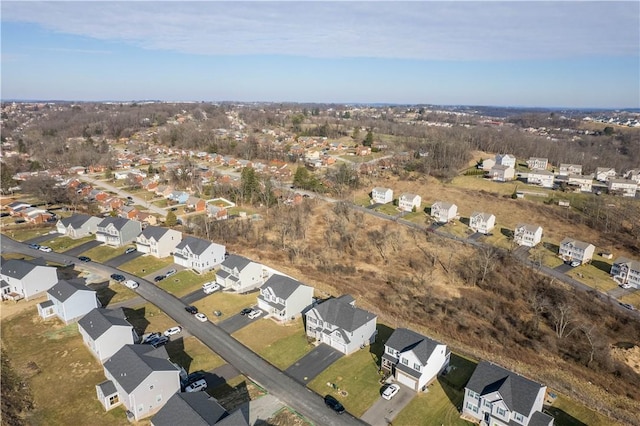 drone / aerial view with a residential view