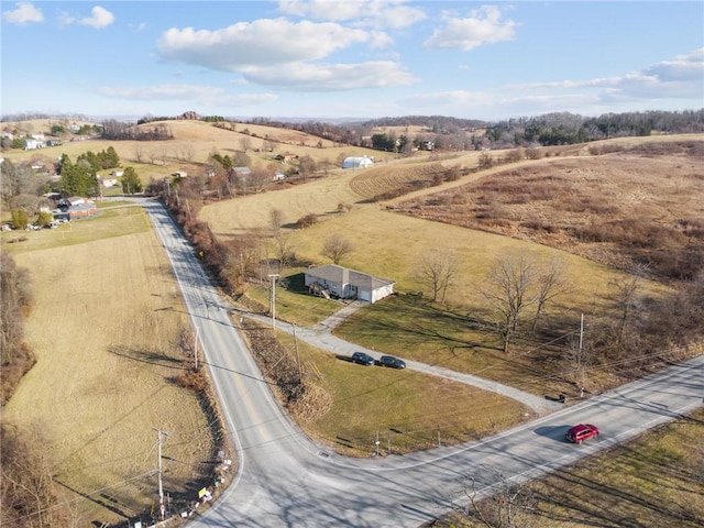 bird's eye view featuring a rural view