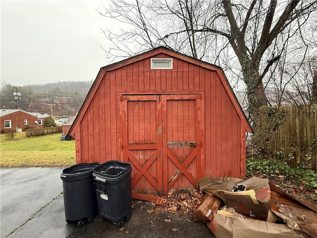 view of shed