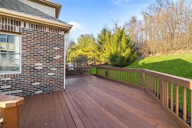 deck with a yard