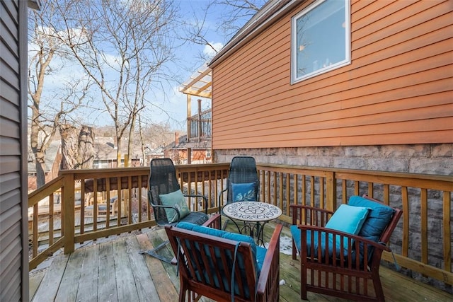 deck featuring an outdoor hangout area