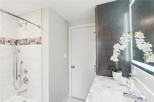 bathroom with  shower combination and vanity