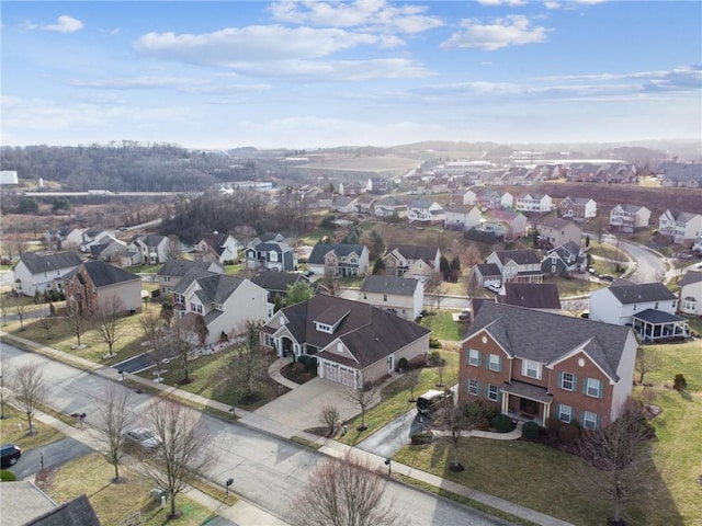 bird's eye view with a residential view