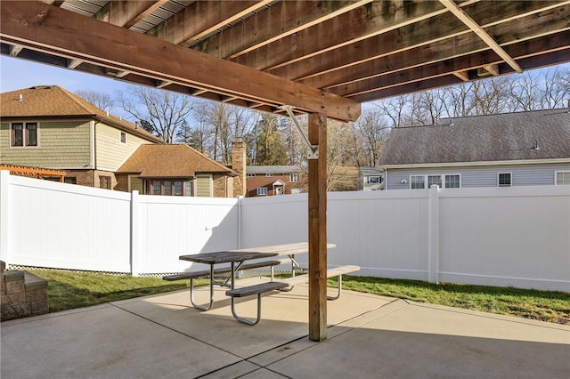 view of patio featuring a fenced backyard