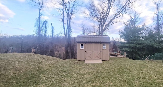 view of shed