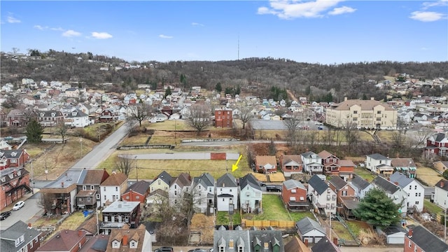 bird's eye view with a residential view