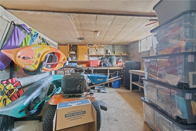 storage room with a garage