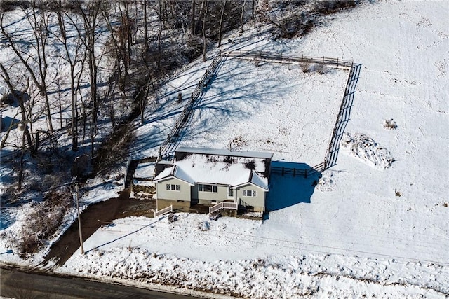 view of snowy aerial view