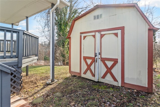 view of shed