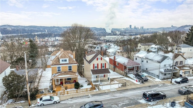 aerial view featuring a residential view