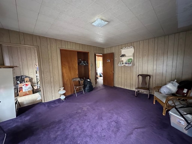 202 Central Ave, Chicora Boro, PA 16025 - living area with carpet flooring and wooden walls