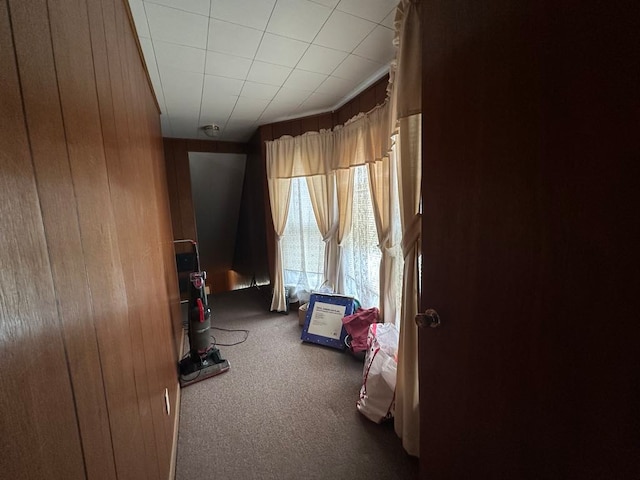 202 Central Ave, Chicora Boro, PA 16025 - bedroom featuring carpet floors and wood walls