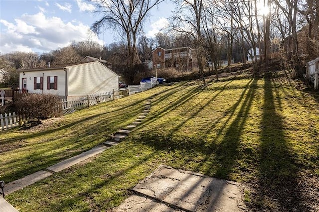 view of yard featuring fence