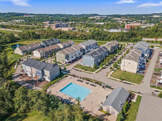 drone / aerial view featuring a residential view