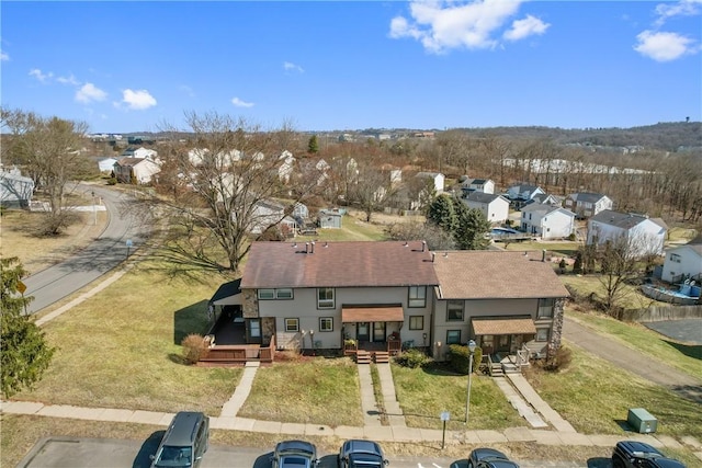 aerial view with a residential view