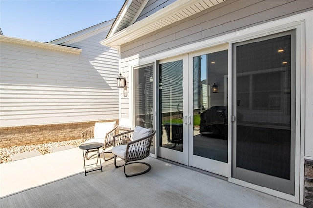 view of patio with french doors