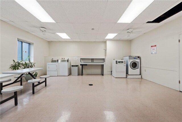 5 Bayard Rd Unit 113, Shadyside, PA 15213 - common laundry area with separate washer and dryer and a ceiling fan