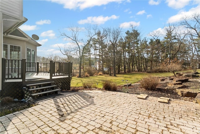 view of patio / terrace featuring a wooden deck