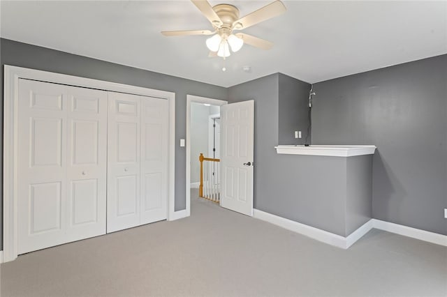 103 Ridgemont Dr, Cranberry Twp, PA 16066 - unfurnished bedroom featuring baseboards, carpet flooring, a closet, and ceiling fan