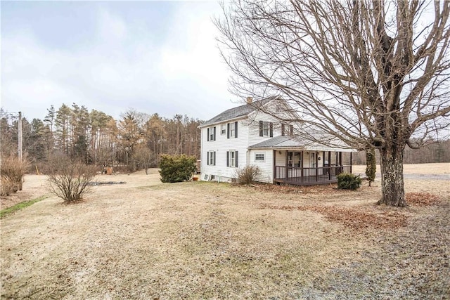 view of front of home featuring covered porch