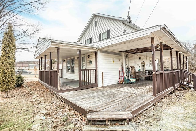 rear view of house with a deck