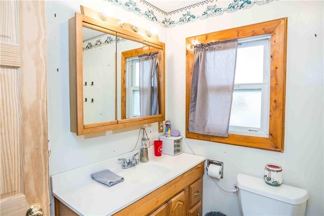 bathroom with toilet and vanity