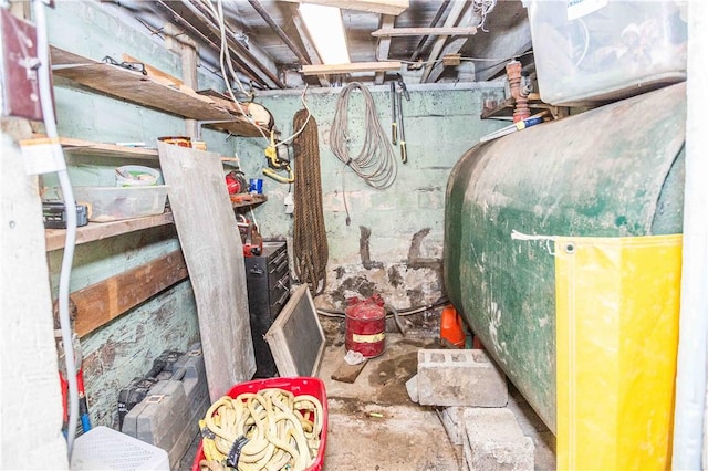 storage room with heating fuel