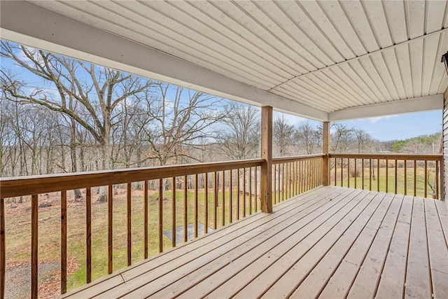 deck featuring a yard