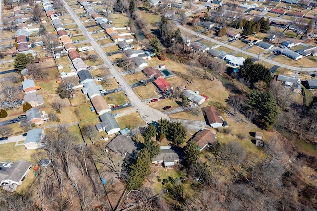 drone / aerial view with a residential view